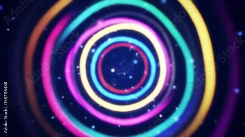 Abstract blue and purple swirling fractal circles create a vibrant, energetic galaxy design, perfect for digital art wallpaper