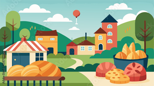 The smell of fresh baked goods wafting from the local bakery enticing visitors to take a stroll around the village green.