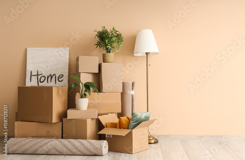 Cardboard boxes, picture an...