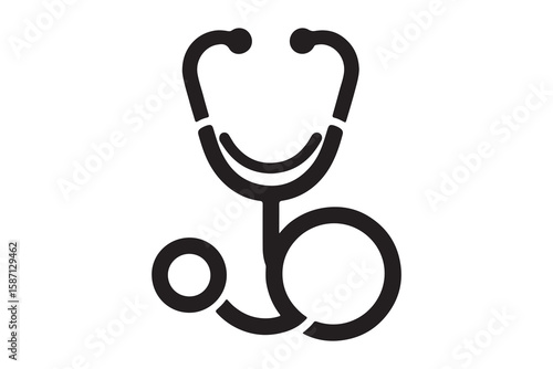 Solid Vector Icon for Stethoscope
