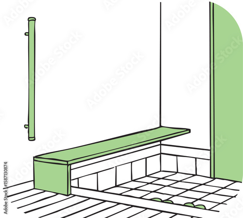 玄関の手摺とベンチ