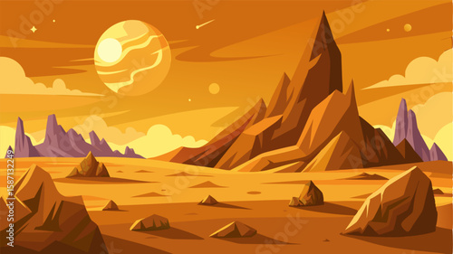The rocky desert glitters under the scorching sun like a bed of precious jewels.