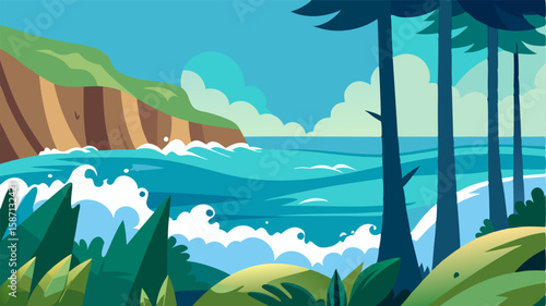 The sound of rustling leaves and distant crashing waves creates a soothing soundtrack for a peaceful hike through the coastal forest.