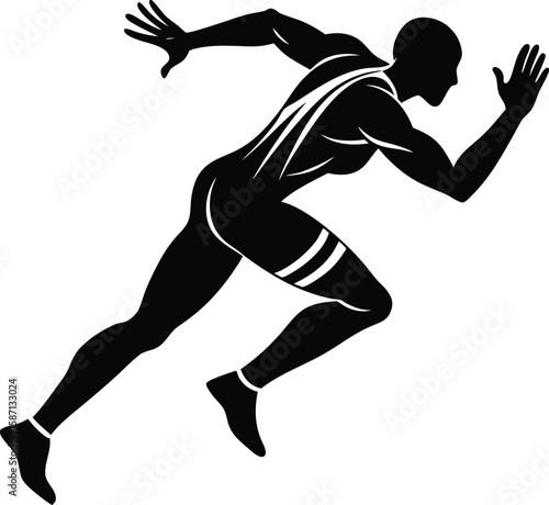Male Runner Vector Silhouette