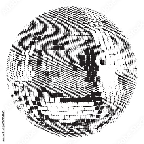 Disco ball isolated. Disco ball clipart. Mirrorball with lights.	