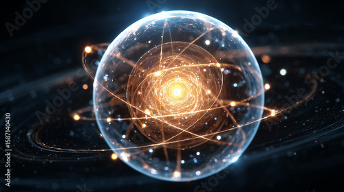 量子力学のイメージを神秘的な雰囲気でリアルに描いたAI生成画像