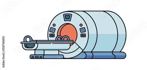 Illustration of a modern magnetic resonance imaging mri scanner machine