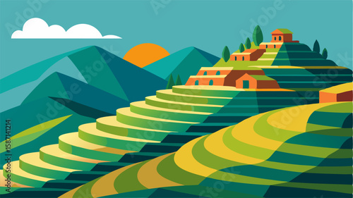 The terraced hills of the Mediterranean region are a testament to the ingenuity of its people who have carefully cultivated the land for centuries.