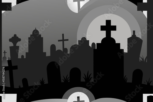 Glowing Skull with Creepy Shadow