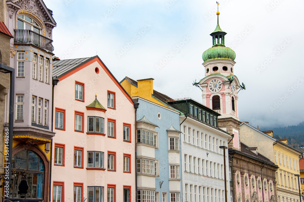 Obraz premium Residential Building Facade in Innsbruck - Austria
