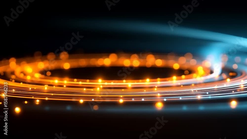 Concentric circles of glowing particles