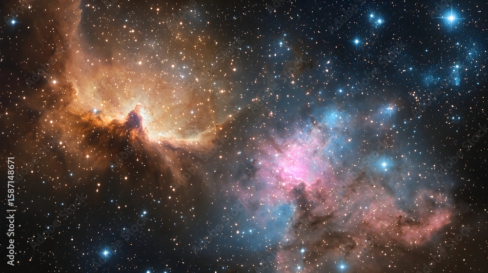 Naklejka premium Celestial Star Cluster Illuminating the Night Sky