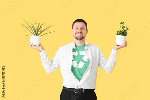 Young man in t-shirt with r...