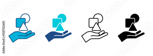 Typography Icon Set With Multiple Styles. Vector Illustration