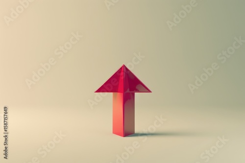 A red arrow pointing upwards on a textured white background, symbolizing growth or increase. Generative AI