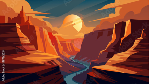 The shadows of the canyon shift and change as the sun makes its way across the sky creating a dynamic and everevolving scene.