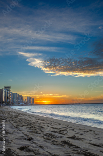 Sunset on the beach in Fortaleza , Ceará, Brazil