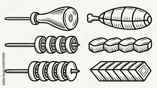 Meat ham and darts collection bone dartboard