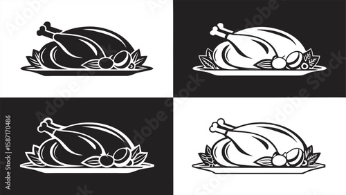 Roasted poultry with garnish roasted chicken platter