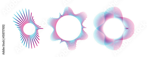 Radial Audio Spectrum – Circular Sound Wave Ring Vector Artwork.