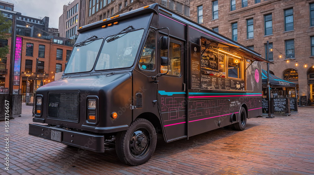 Fototapeta premium food truck in city festival ,