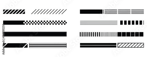 Racing stripe decals for car tuning and vehicle wraps, vector set illustration isolated  on white background

