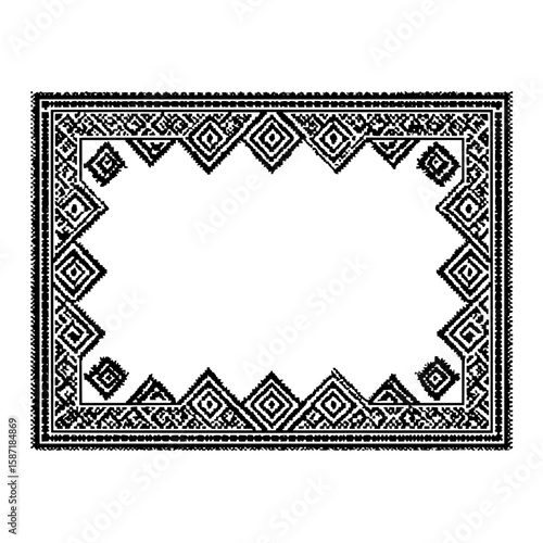 Isolated Sami Filled Rectangle black white on plain background