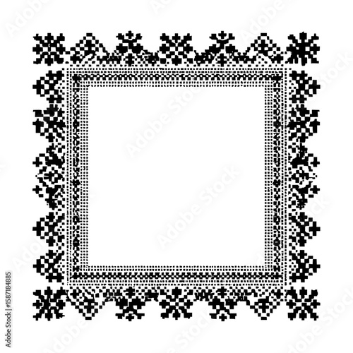 Isolated Sami Filled Rectangle black white on plain background
