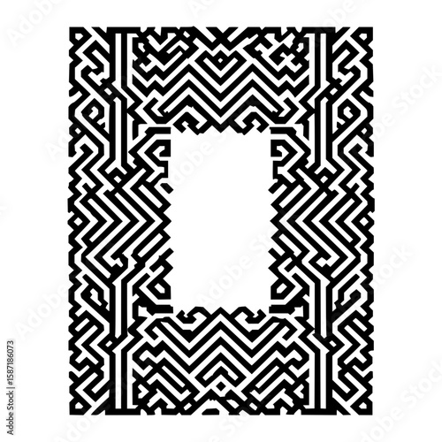 Isolated Kuba Filled Rectangle black white on plain background