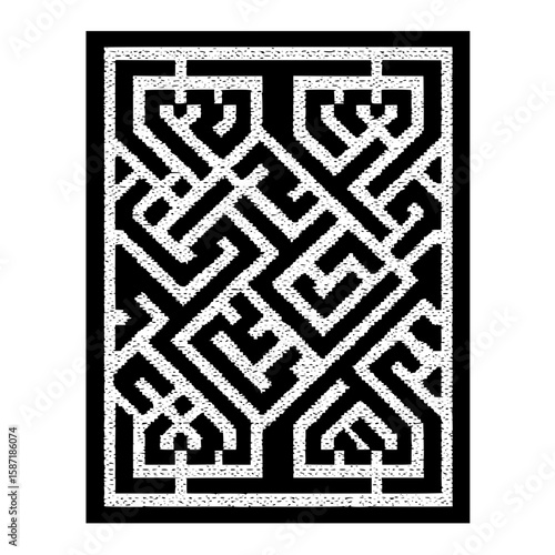 Isolated Kuba Filled Rectangle black white on plain background
