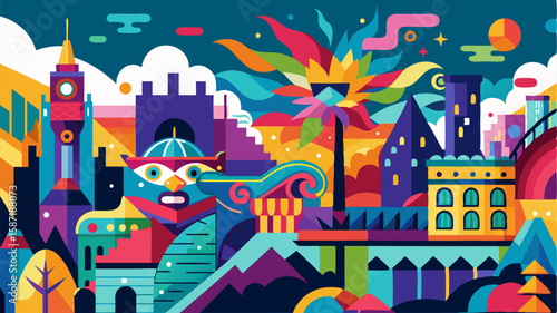 This colorful and intricate graffiti wall tells the stories of the citys past present and future offering a glimpse into its vibrant and dynamic culture.