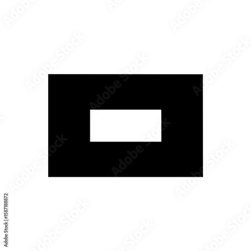 Isolated Hausa Filled Rectangle black white on plain background