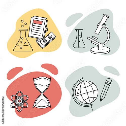 Educational subjects graphics set