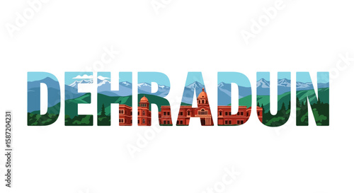 Dehradun Travel Illustration India tourism.