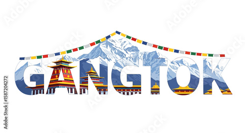 Gangtok Sikkim with India Landscape, and Travel Destination.