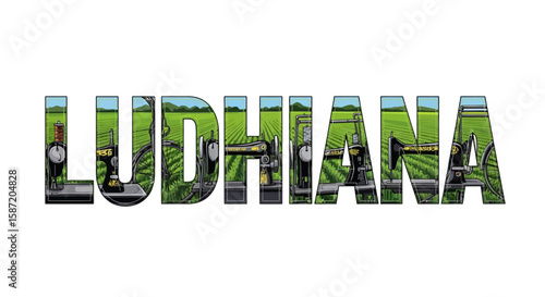 Ludhiana City Icon with Punjab, India, and Typography.