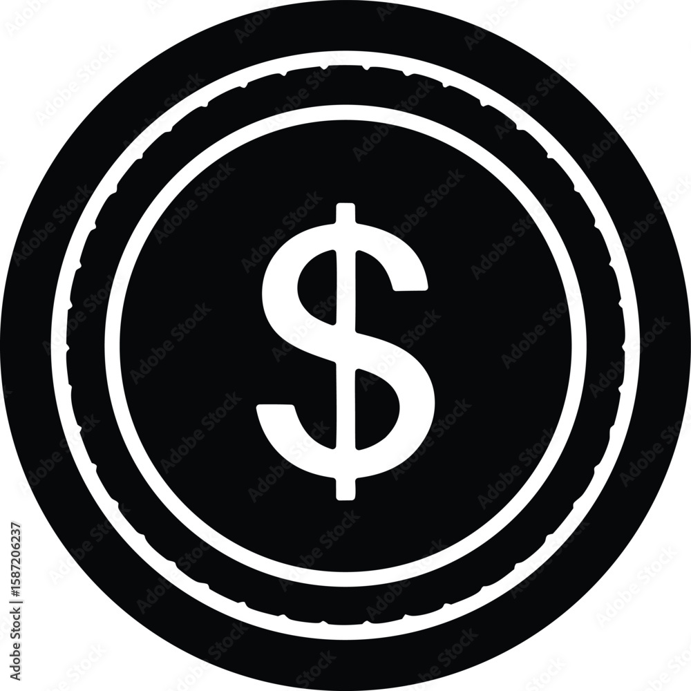 coin dollar vector icon. coin dollar vector icon.