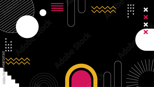 Abstract geometric design with vibrant colors. Suitable for backgrounds, posters, and modern design projects needing a pop of color.