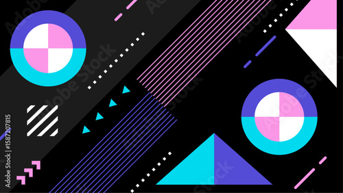 Abstract geometric design with pastel colors. Suitable for modern websites, social media posts, and graphic design projects needing a soft, colorful touch.