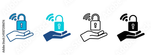 Security Icon Set With Multiple Styles. Vector Illustration
