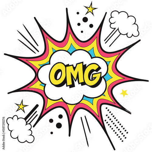 Omg comic book style graphic