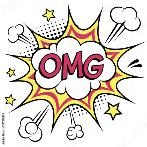 Omg comic speech bubble illustration