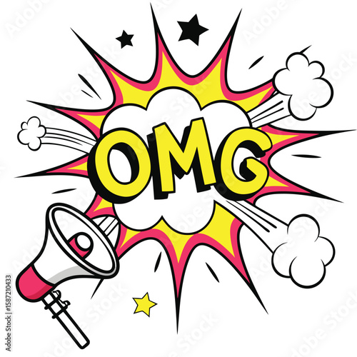 Omg comic speech bubble illustration