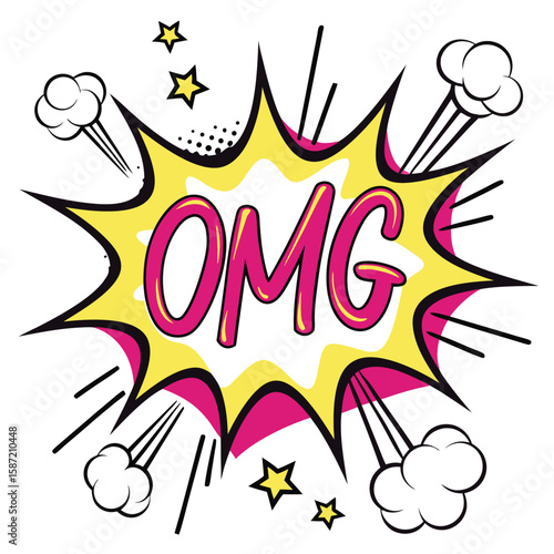 Omg comic speech bubble illustration