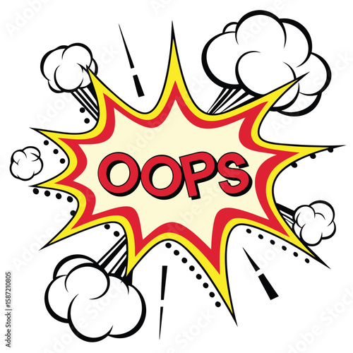 Oops comic speech bubble graphic