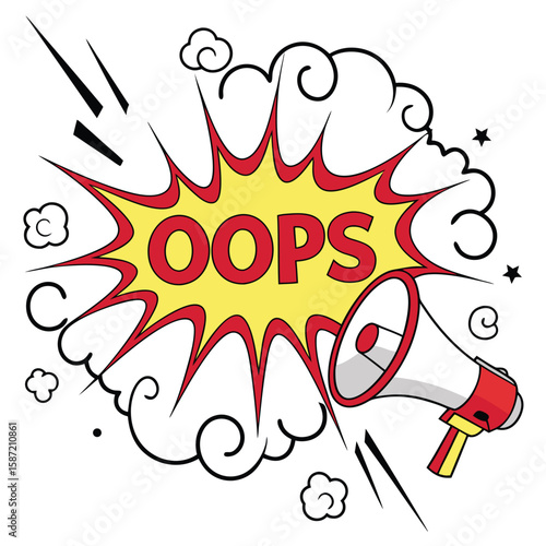 Oops comic graphic design illustration