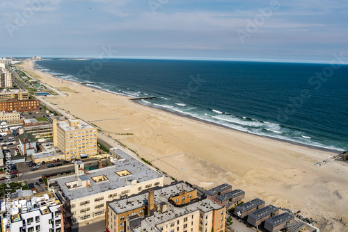 Aerial view of Rockaway Beach New york on summer day