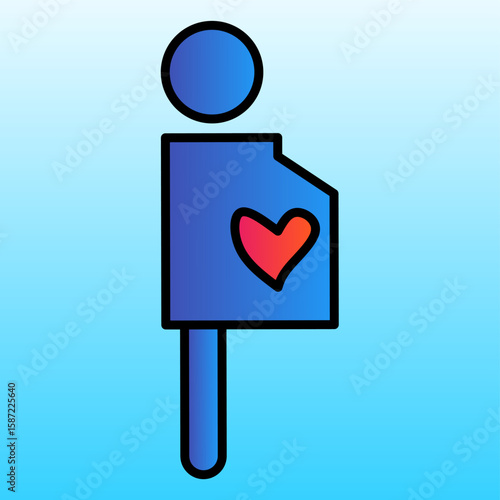 Red vector illustration of a heart and heartbeat symbol for Valentine's Day love and romance design concepts.
