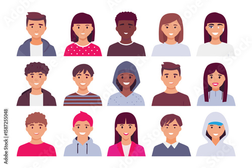 Diversity of Faces: A vibrant and inclusive array of diverse individuals, capturing a spectrum of human faces in a lively visual representation.