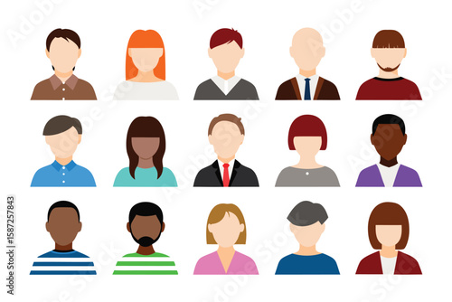 People Icons: A diverse collection of stylized people icons, each embodying unique characteristics. Suitable for representing a wide range of individuals, cultures.